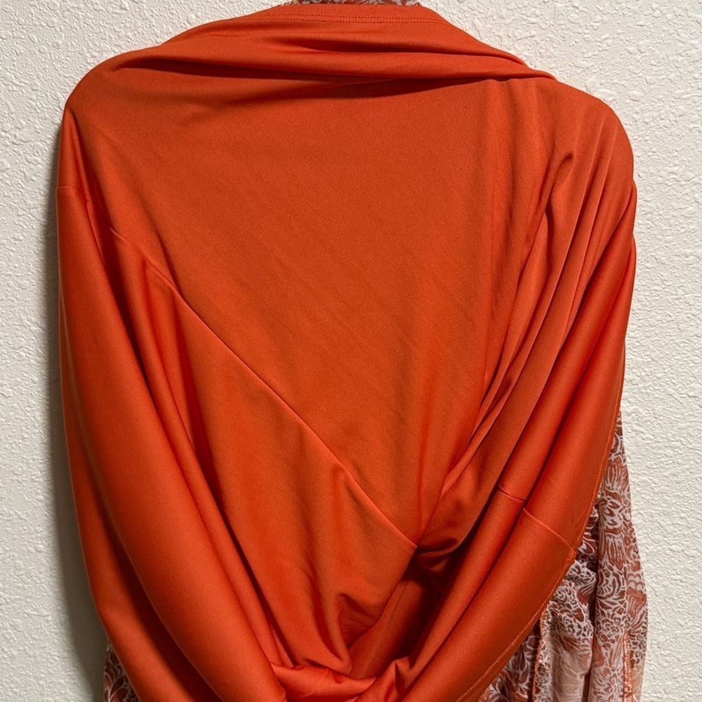 Just Taylor Orange Paisley Floral Smocked Waist Tiered Mini Dress Womens Size‎ 6 - Picture 10 of 12